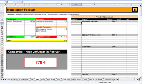 Haushaltsbuch xls